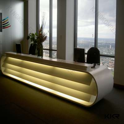 Unique design work reception desk, modern solid surface reception desk